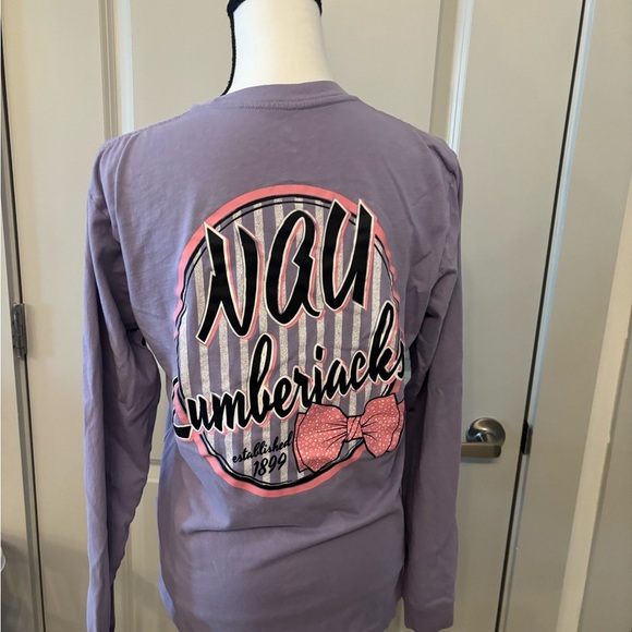NAU college purple long sleeve graphic back tee size M - Picture 7 of 7